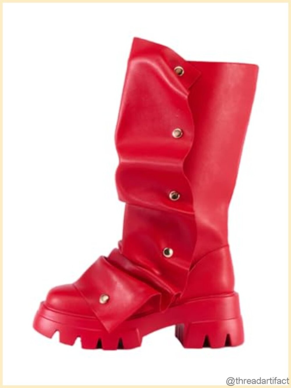 Women's Platform Slouchy Fold Over Mid Calf Boots Block Heel Western Pull On